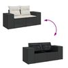 vidaXL Garten-Sofa-Set mit Kissen mit Speicher 9 pcs Schwarz und Creme