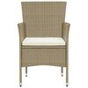 vidaXL Garten-Essstühle 2 Stk. Poly Rattan Beige