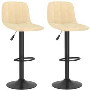 vidaXL Barhocker 2 Stk. Creme Samt