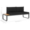 vidaXL 4-tlg. Garten-Ecksofa-Set mit Auflagen Aluminium und WPC
