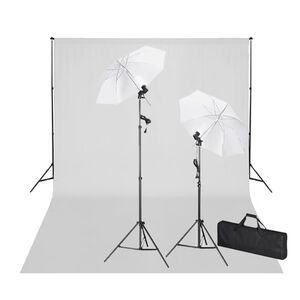 vidaXL Fotostudio-Set mit Wei&szlig;em Hintergrund 600&times;300 cm & Leuchten
