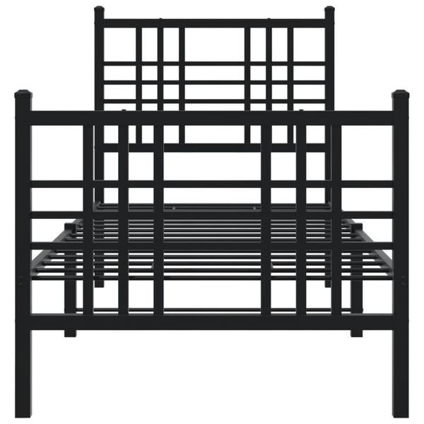 vidaXL Bettgestell mit Kopf- und Fu&szlig;teil Metall Schwarz 80x200 cm