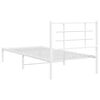 vidaXL Bettgestell mit Kopfteil Metall Wei&szlig; 90x190 cm