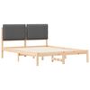 vidaXL Bettgestell mit gepolstertem Kopfteil Dunkelgrau 120 x 190 cm