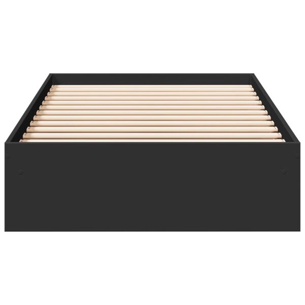 vidaXL Bettgestell mit Schubladen Schwarz 90x190 cm Holzwerkstoff