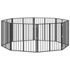 vidaXL Hundetor 8 stk. Schwarz 80 x 80 cm Verzinkter Stahl
