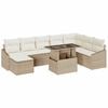 vidaXL Sofa Set 9 Stk. Beige und Creme Poly-Rattan