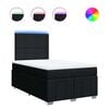 vidaXL Boxspringbett mit Matratze Schwarz 120x190 cm Stoff
