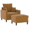 vidaXL Sessel mit Hocker Braun 60 cm Samt