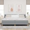 vidaXL Boxspringbett mit Matratze Hellgrau 200 x 200 cm Stoff