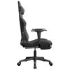 vidaXL Gaming-Stuhl mit Massage & Fu&szlig;st&uuml;tze Schwarz & Grau Kunstleder