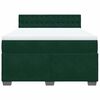 vidaXL Boxspringbett mit Matratze Dunkelgr&uuml;n 140x200 cm Samt