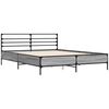 vidaXL Bettgestell Grau Sonoma 150x200 cm Holzwerkstoff und Metall