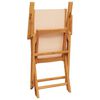 vidaXL 5-tlg. Garten-Essgruppe Stoff und Massivholz Beige