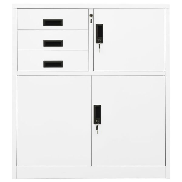 vidaXL Büroschrank Weiß 90x40x102 cm Stahl