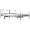 vidaXL Metallbett ohne Matratze mit Fu&szlig;teil Schwarz 180x200 cm