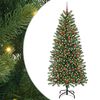 vidaXL K&uuml;nstlicher Weihnachtsbaum mit 300 LEDs Gr&uuml;n 180 cm PE und PVC