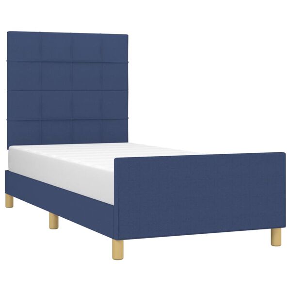 vidaXL Bettgestell ohne Matratze Blau 90x200 cm Stoff