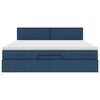 vidaXL Ottoman-Bett mit Matratze Blau 180x200 cm Stoff