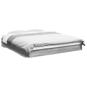 vidaXL Bettgestell ohne Matratze Grau Sonoma 160x200 cm Holzwerkstoff