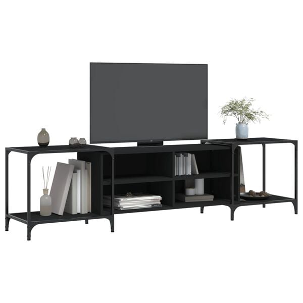 vidaXL TV-Schrank Schwarz 203x37x50 cm Holzwerkstoff