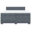 vidaXL Boxspringbett mit Matratze Dunkelgrau 200x200 cm Samt