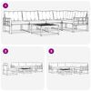vidaXL Outdoor-Sofagarnitur mit Kissen 6 pcs Nat&uuml;rlich und Schwarz