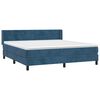 vidaXL Boxspringbett mit Matratze Dunkelblau 160x200 cm Samt