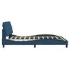 vidaXL Bettgestell mit LED ohne Matratze Blau 180x200 cm Stoff