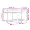 vidaXL Etagenbett mit Vorh&auml;ngen Wei&szlig; Schwarz 90x200 cm Kiefernholz