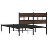 vidaXL Bettgestell ohne Matratze mit Kopfteil Braun Eiche 120x200 cm