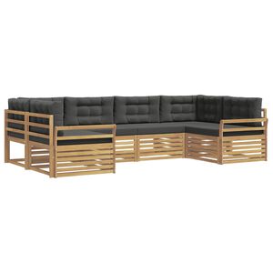 vidaXL Outdoor-Sofagarnitur 6 Stk. Wei&szlig; und Anthrazit