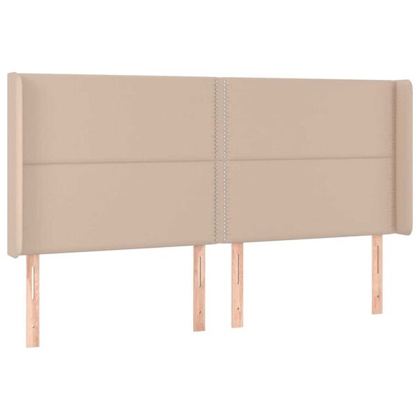 vidaXL LED Kopfteil Cappuccino-Braun 163x16x118/128cm Kunstleder