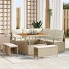 vidaXL Garten-Sofa-Set mit Kissen 8 pcs Beige Poly Rattan