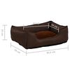 vidaXL Hundebett Braun 85,5x70x23 cm Fleece Leinenoptik