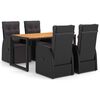 vidaXL 5-tlg. Garten-Essgruppe Schwarz
