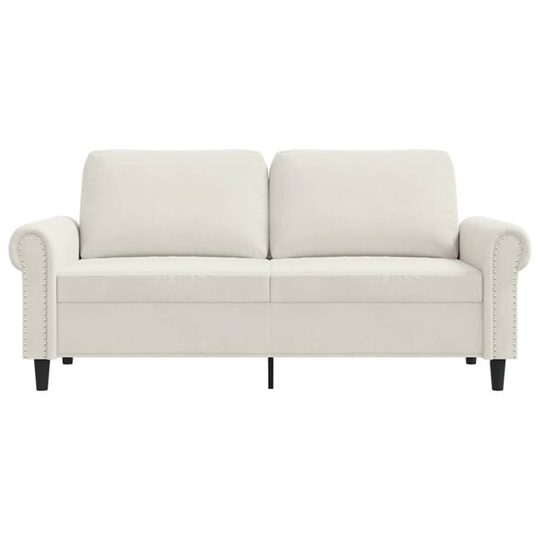 vidaXL 2-Sitzer-Sofa Creme 140 cm Samt