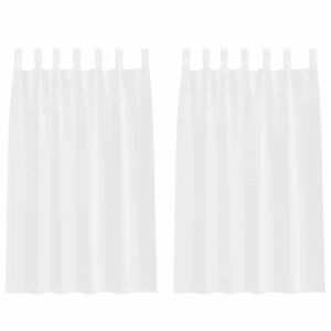vidaXL Voile-Vorhang mit Vorh&auml;ngen 2 pcs Wei&szlig; 175 x 140 cm Polyester