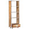 vidaXL B&uuml;cherregal 56x28x163 cm Raues Mango-Massivholz