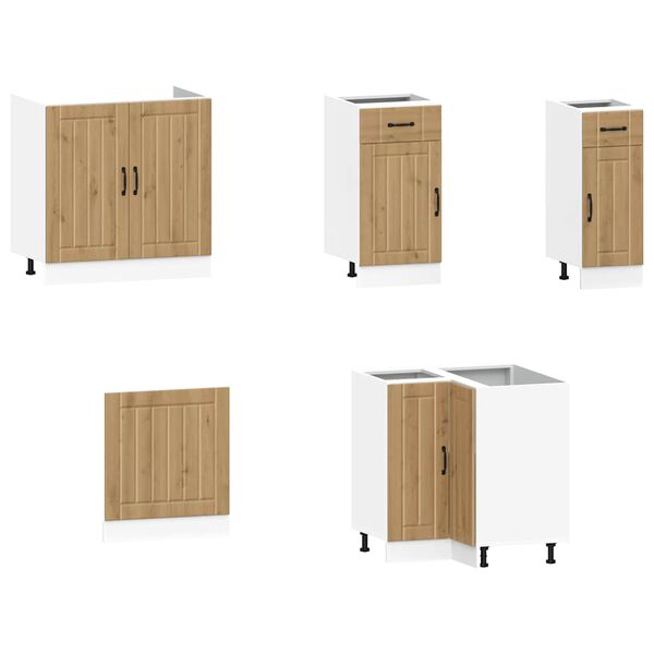 vidaXL 11-tlg. K&uuml;chenschrank-Set Lucca Artisan-Eiche Holzwerkstoff