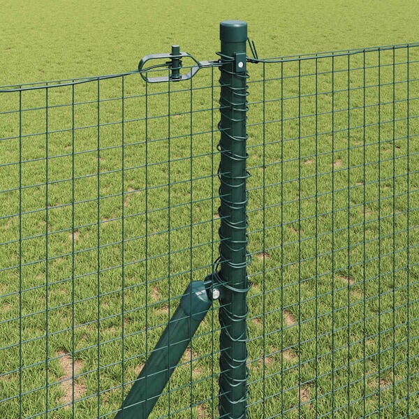 vidaXL Zaunpfosten Gr&uuml;n 25 x 1,2 m (25 x 25 mm Netz) Stahl und PVC