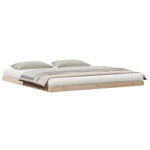 vidaXL Bodenbettrahmen Natur 200 x 220 cm Massives Kiefernholz