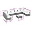 vidaXL 11-tlg. Garten-Lounge-Set mit Kissen Poly Rattan Schwarz
