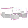 vidaXL 6-tlg. Garten-Sofagarnitur mit Kissen Grau Poly Rattan