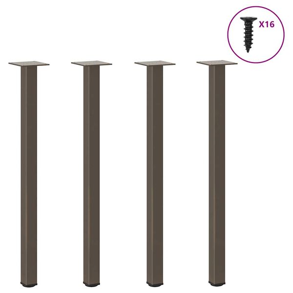 vidaXL Konsolentischbeine 4 Stk. Naturstahl 72-74 cm Stahl