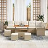 vidaXL Garten-Sofa-Set mit Kissen mit Speicher 10 pcs Beige und Creme