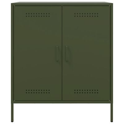 vidaXL Sideboard Olivgrün 68x39x79 cm Stahl