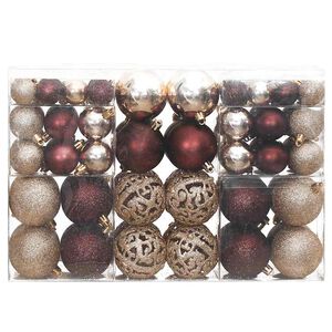 vidaXL Weihnachtskugeln 100 Stk. Champagner und Braun 3 / 4 / 6 cm