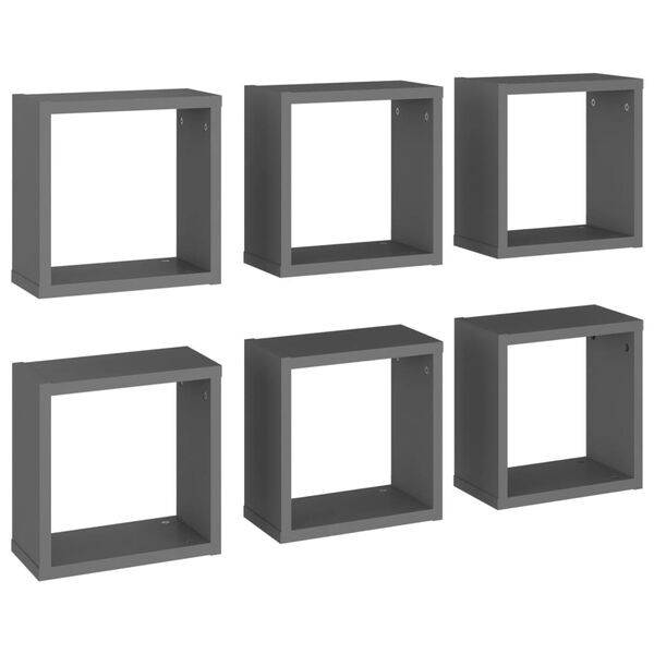 vidaXL W&uuml;rfelregale 6 Stk. Grau 30x15x30 cm