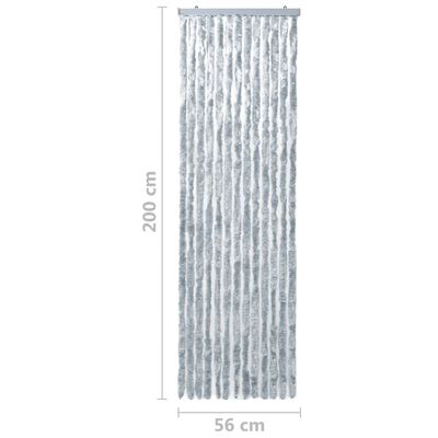 vidaXL Insektenschutz-Vorhang Weiß und Grau 56x200 cm Chenille